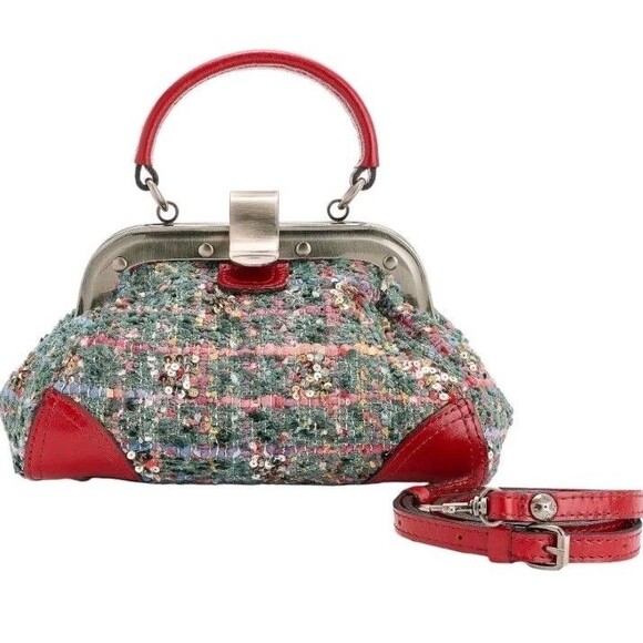 Patricia Nash Handbags - Patricia Nash Conselice Boucle Small Frame Crossbody Lava